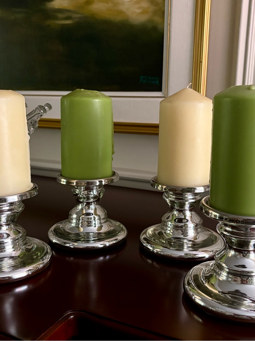 IKEA Shimmer Candlestick Holders & Pillar Candles (4)
